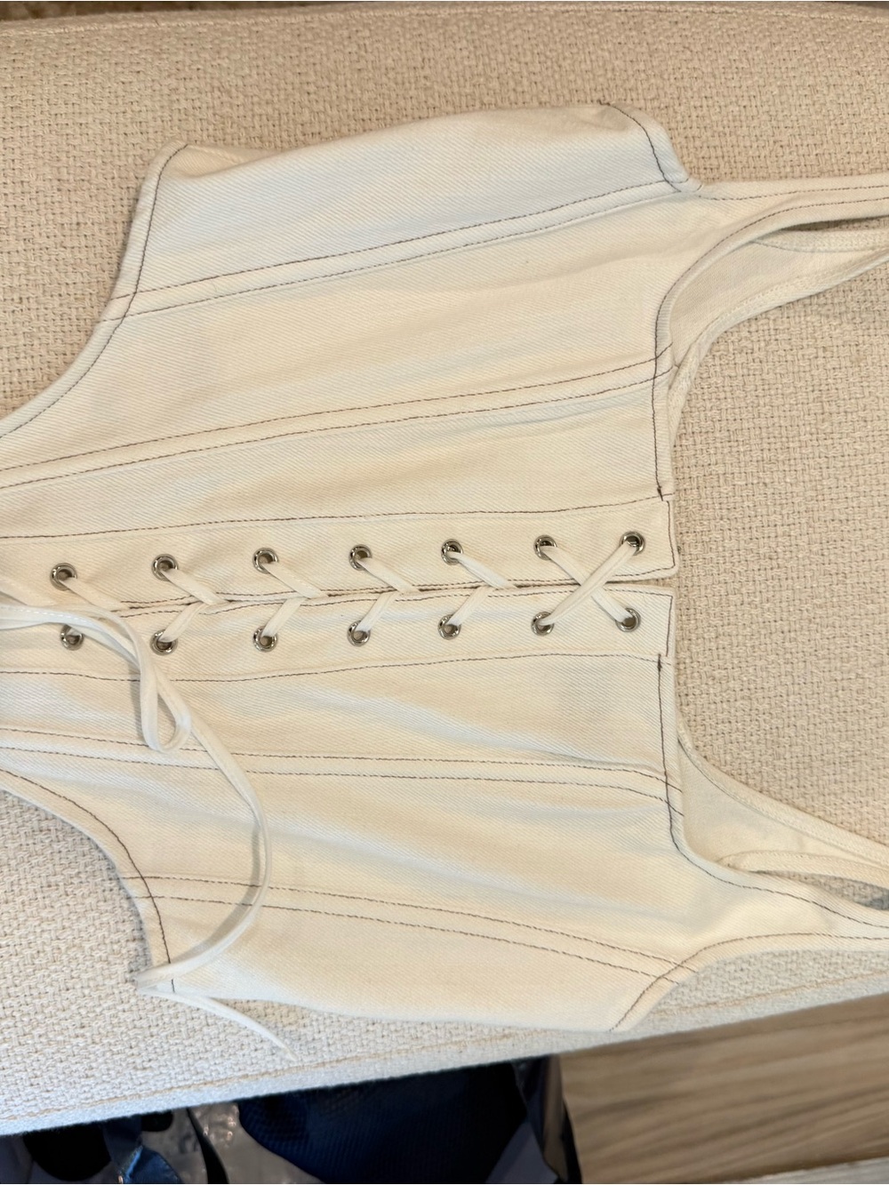 White Lace-Up Corset Topi whitefox S